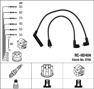 NGK Gyújtókábel készlet RC-HD404_NGK