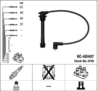 NGK Gyújtókábel készlet RC-HD407_NGK