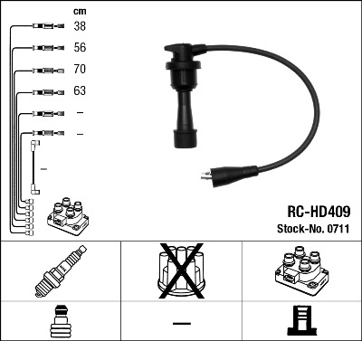 NGK Gyújtókábel készlet RC-HD409_NGK