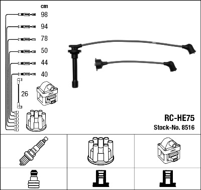 NGK Gyújtókábel készlet RC-HE75_NGK