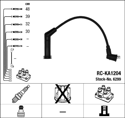 NGK Gyújtókábel készlet RC-KA1204_NGK