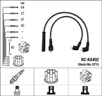 NGK Gyújtókábel készlet RC-KA402_NGK