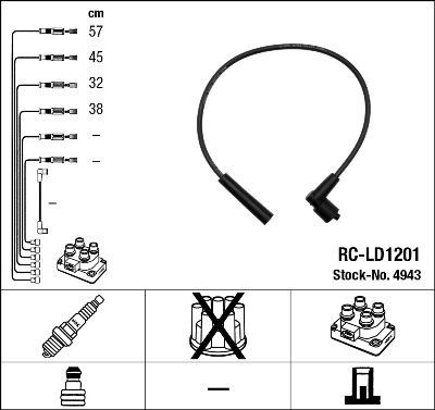 NGK Gyújtókábel készlet RC-LD1201_NGK