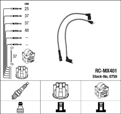 NGK Gyújtókábel készlet RC-MX401_NGK