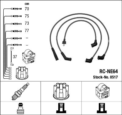 NGK Gyújtókábel készlet RC-NE64_NGK