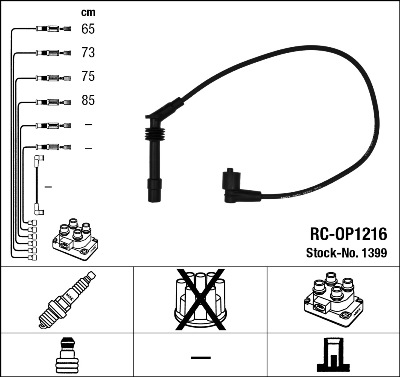 NGK Gyújtókábel készlet RC-OP1216_NGK