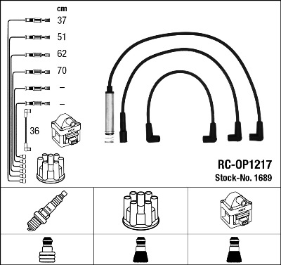 NGK Gyújtókábel készlet RC-OP1217_NGK