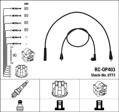 NGK Gyújtókábel készlet RC-OP403_NGK