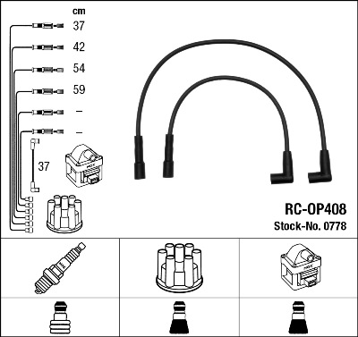 NGK Gyújtókábel készlet RC-OP408_NGK