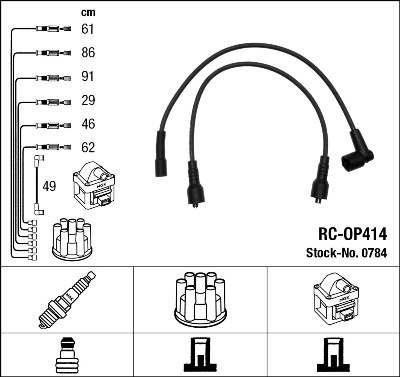 NGK Gyújtókábel készlet RC-OP414_NGK