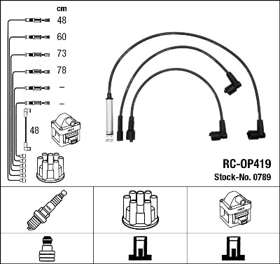 NGK Gyújtókábel készlet RC-OP419_NGK