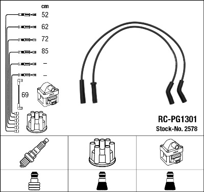 NGK Gyújtókábel készlet RC-PG1301_NGK