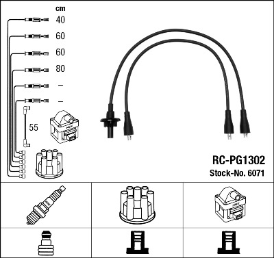 NGK Gyújtókábel készlet RC-PG1302_NGK