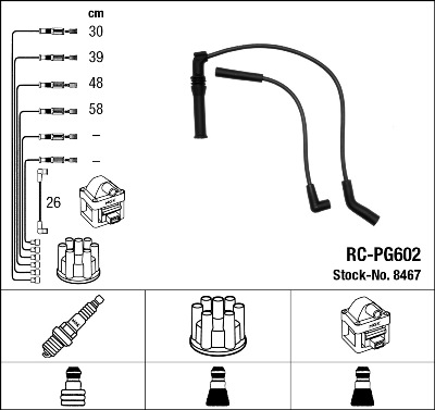 NGK Gyújtókábel készlet RC-PG602_NGK