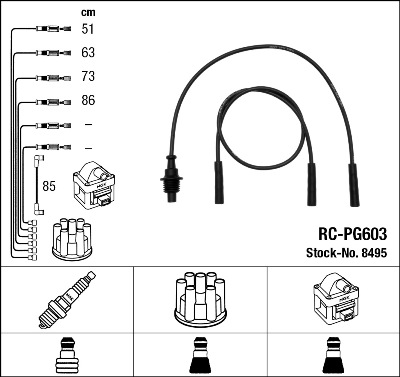 NGK Gyújtókábel készlet RC-PG603_NGK