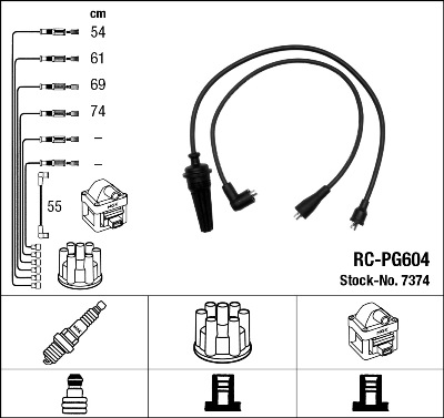 NGK Gyújtókábel készlet RC-PG604_NGK