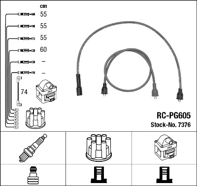 NGK Gyújtókábel készlet RC-PG605_NGK