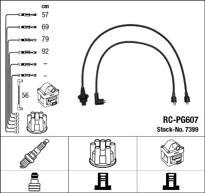 NGK Gyújtókábel készlet RC-PG607_NGK