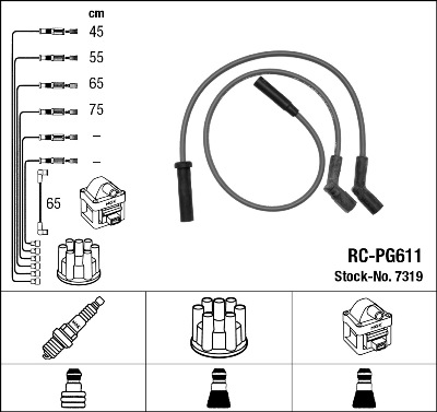 NGK Gyújtókábel készlet RC-PG611_NGK