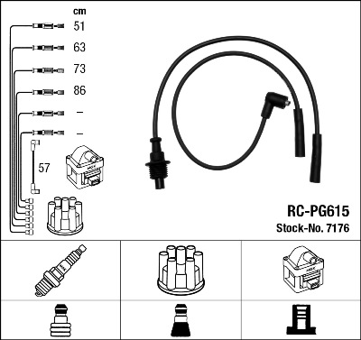 NGK Gyújtókábel készlet RC-PG615_NGK