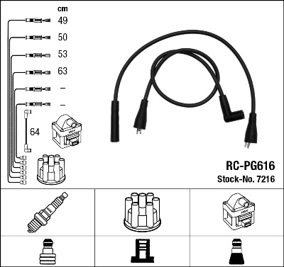 NGK Gyújtókábel készlet RC-PG616_NGK