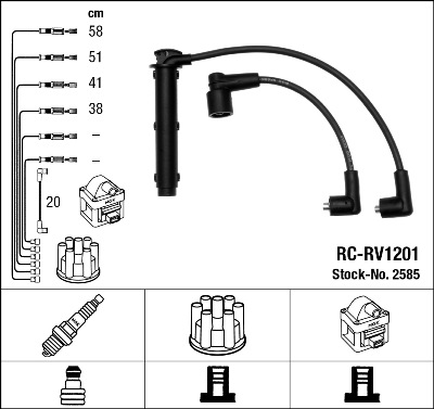 NGK Gyújtókábel készlet RC-RV1201_NGK