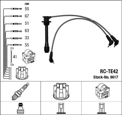 NGK Gyújtókábel készlet RC-TE42_NGK