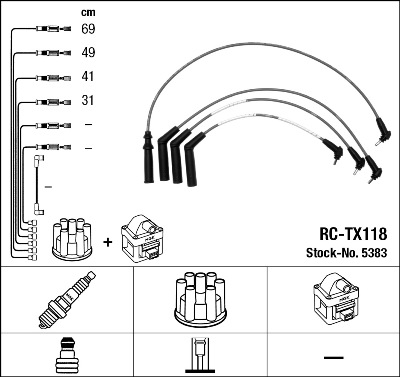 NGK Gyújtókábel készlet RC-TX118_NGK