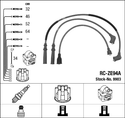 NGK Gyújtókábel készlet RC-ZE94A_NGK