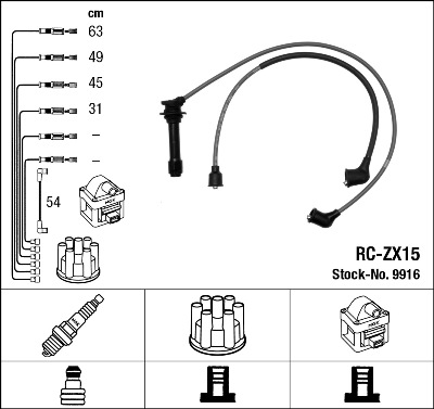 NGK Gyújtókábel készlet RC-ZX15_NGK