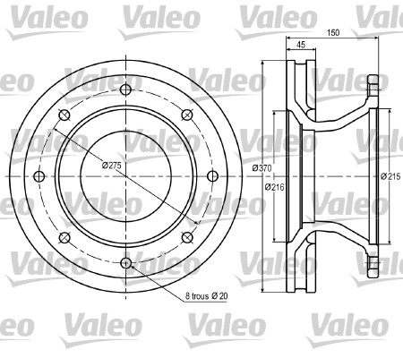 VALEO Első féktárcsa 187008_VALEO