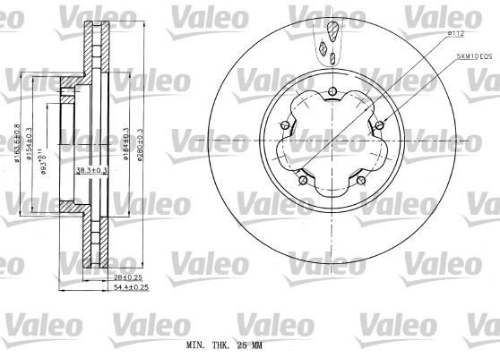 VALEO Első féktárcsa 187150_VALEO