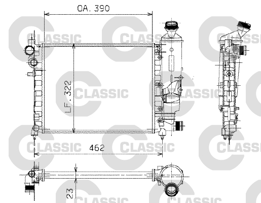 VALEO CLASSIC Vízhűtő 230372_VALEO