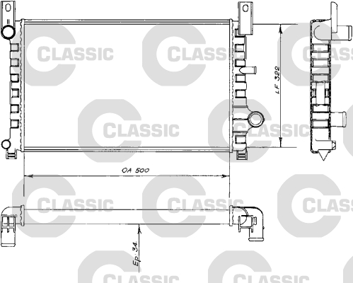 VALEO CLASSIC Vízhűtő 230484_VALEO