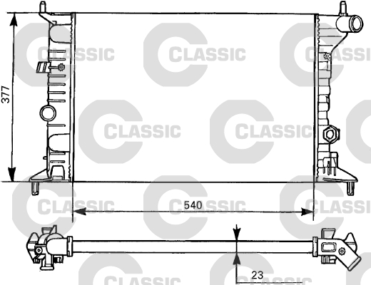 VALEO CLASSIC Vízhűtő 231525_VALEO