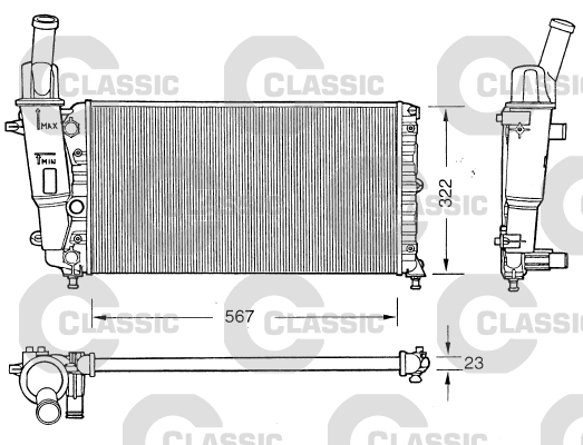 VALEO CLASSIC Vízhűtő 231558_VALEO