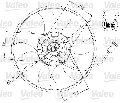 VALEO Ventilátor, vízhűtő 696013_VALEO