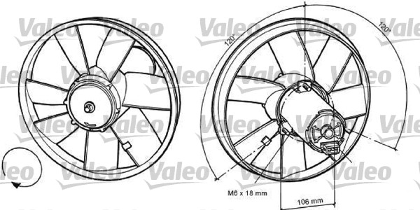 VALEO Ventilátor, vízhűtő 696034_VALEO