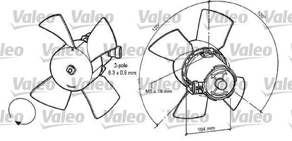 VALEO Ventilátor, vízhűtő 696035_VALEO