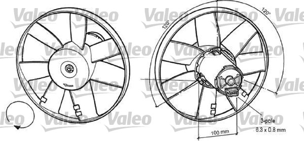 VALEO Ventilátor, vízhűtő 696041_VALEO