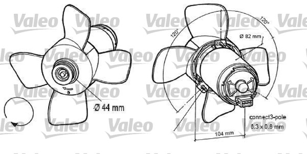 VALEO Ventilátor, vízhűtő 696047_VALEO