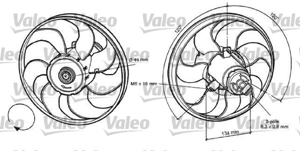 VALEO Ventilátor, vízhűtő 696056_VALEO