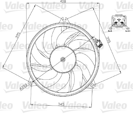 VALEO Ventilátor, vízhűtő 696071_VALEO