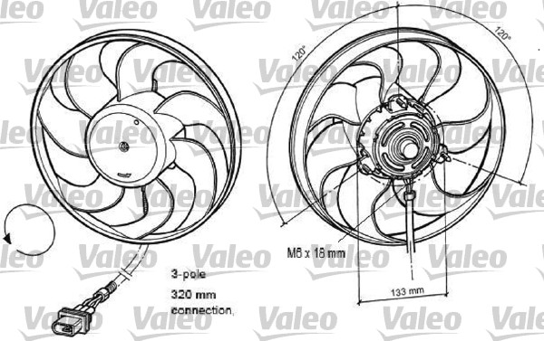 VALEO Ventilátor, vízhűtő 696078_VALEO