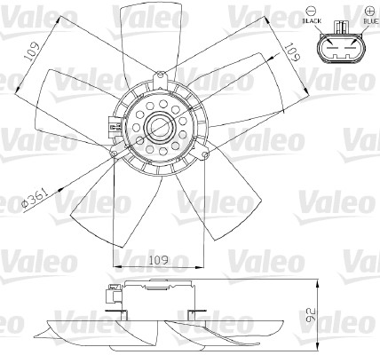 VALEO Ventilátor, vízhűtő 696279_VALEO