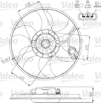 VALEO Ventilátor, vízhűtő 696284_VALEO