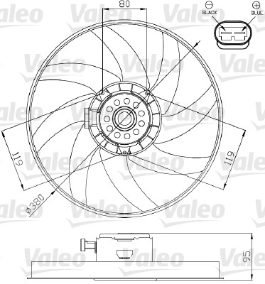 VALEO Ventilátor, vízhűtő 696285_VALEO