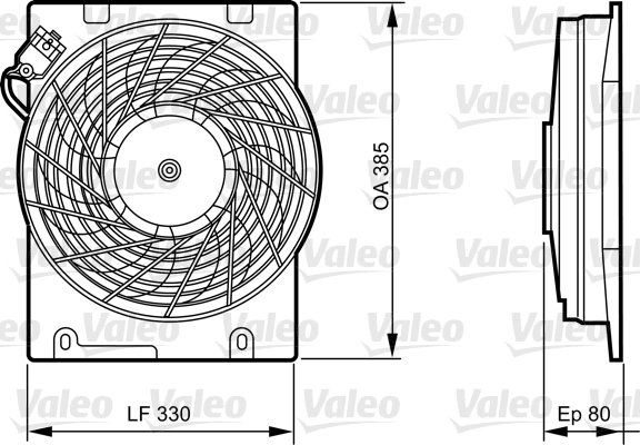 VALEO Ventilátor, vízhűtő 696355_VALEO