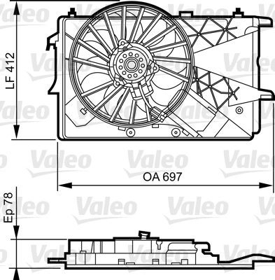 VALEO Ventilátor, vízhűtő 696373_VALEO