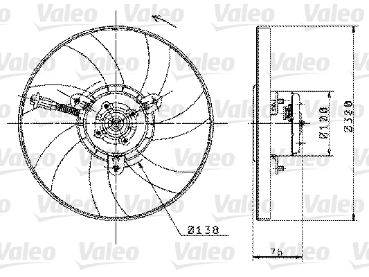 VALEO Ventilátor, vízhűtő 698358_VALEO